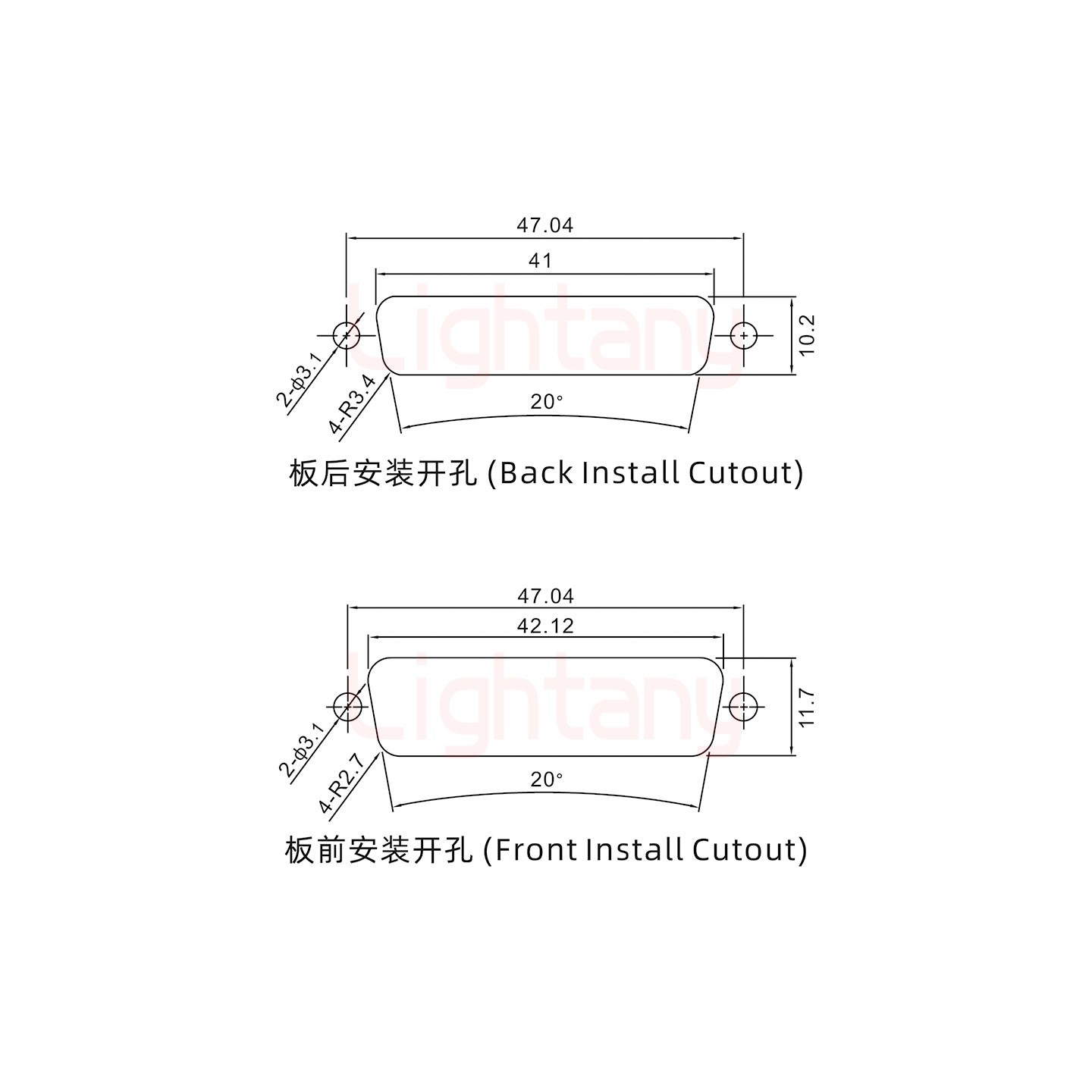 21W1公短體焊線/光孔/大電流10A