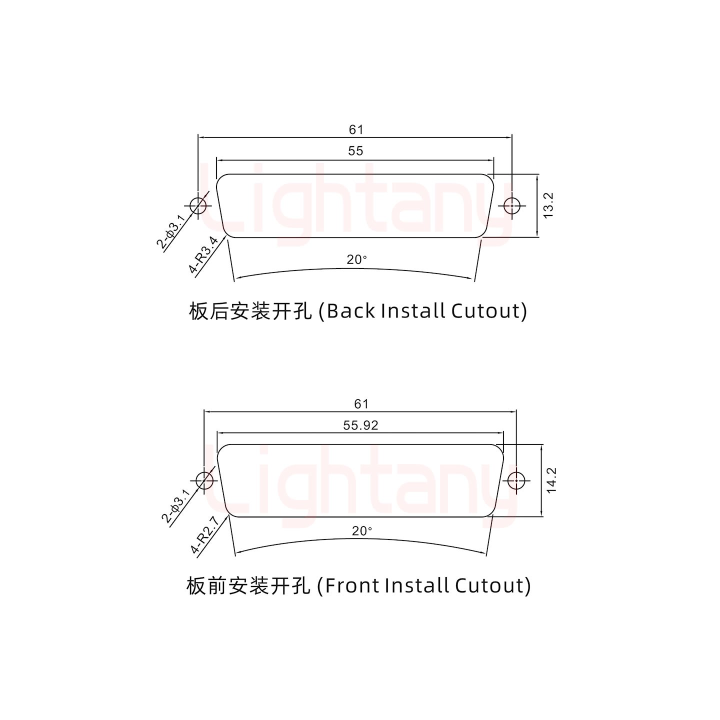 24W7母短體焊線/光孔/大電流30A