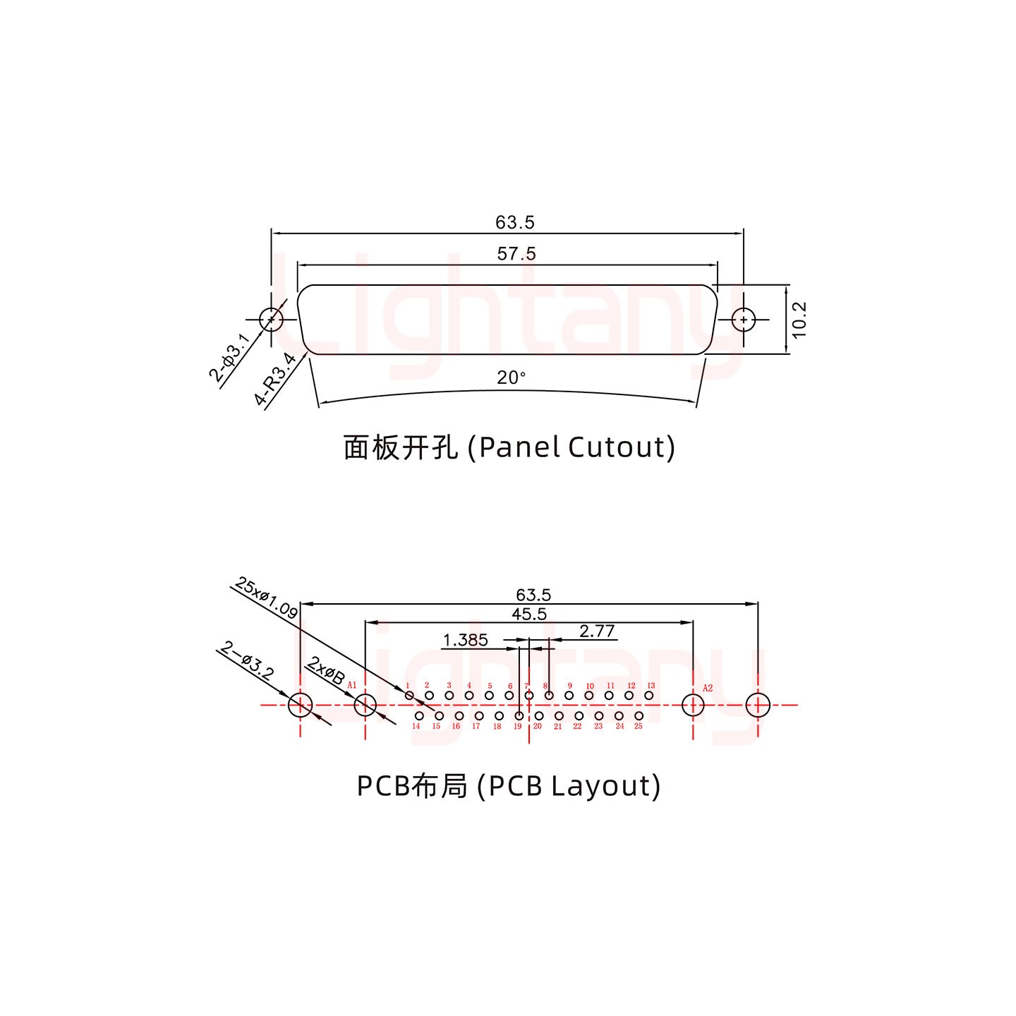 27W2公PCB直插板/鉚魚叉7.0/大電流30A