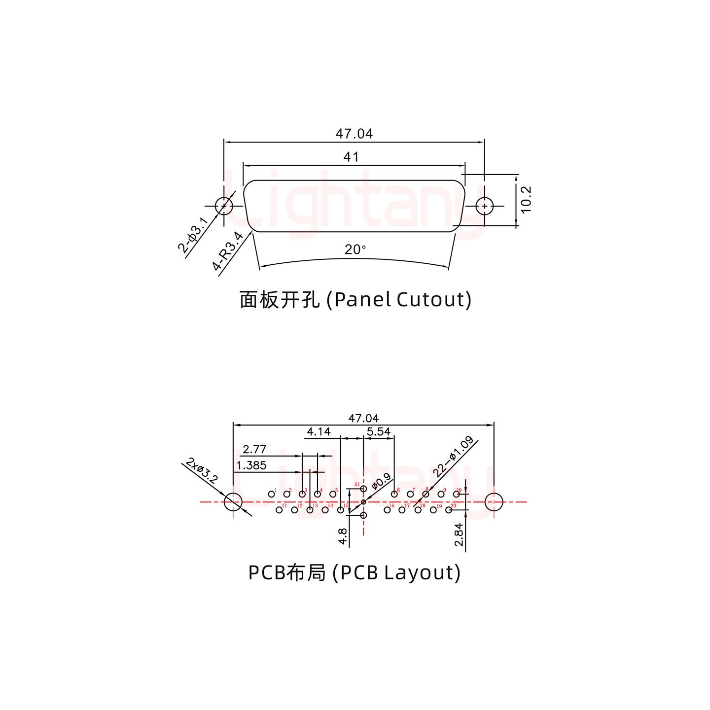 21W1公PCB直插板/鉚魚叉7.0/射頻同軸50歐姆