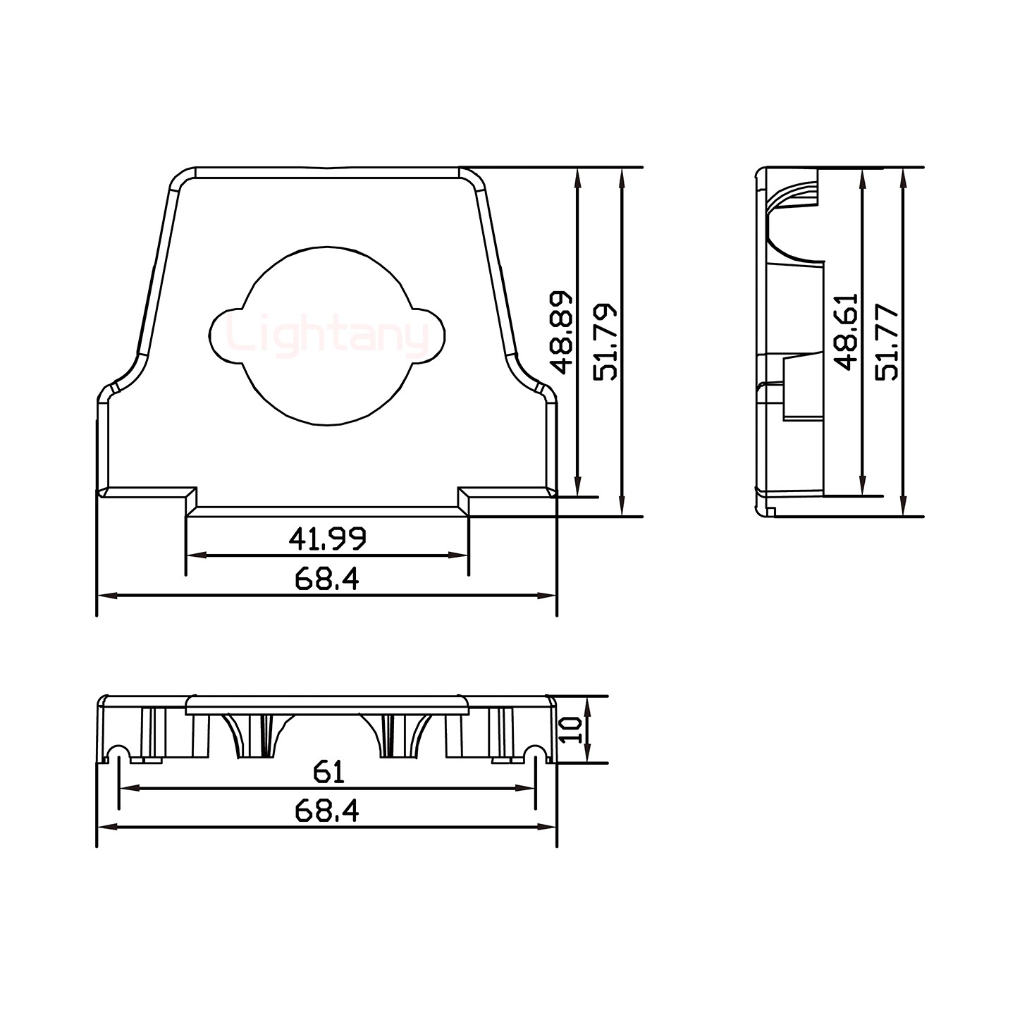 36W4公短體焊線30A+50P金屬外殼2252三個出線孔12mm