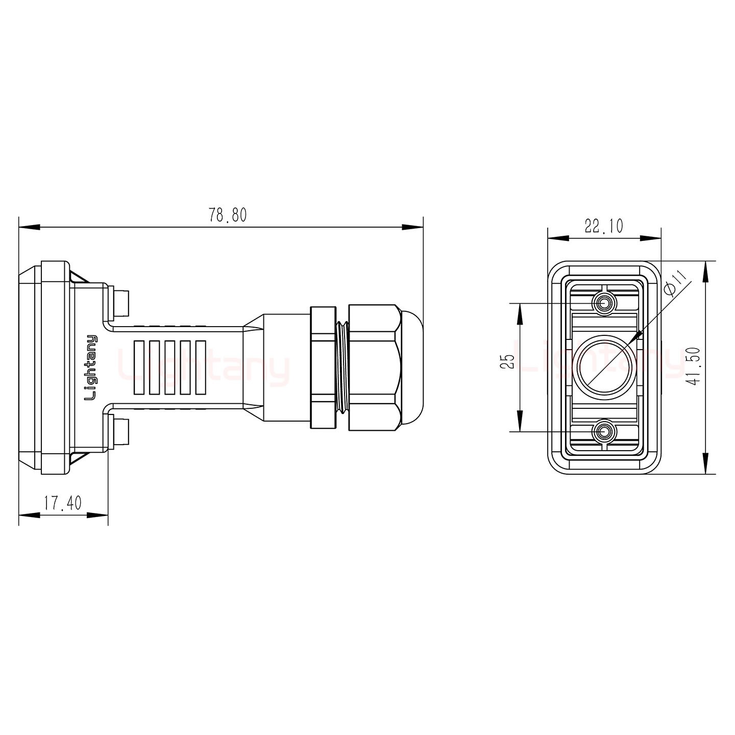 2V2母頭焊線+防水接頭/線徑5~11mm/射頻同軸50歐姆