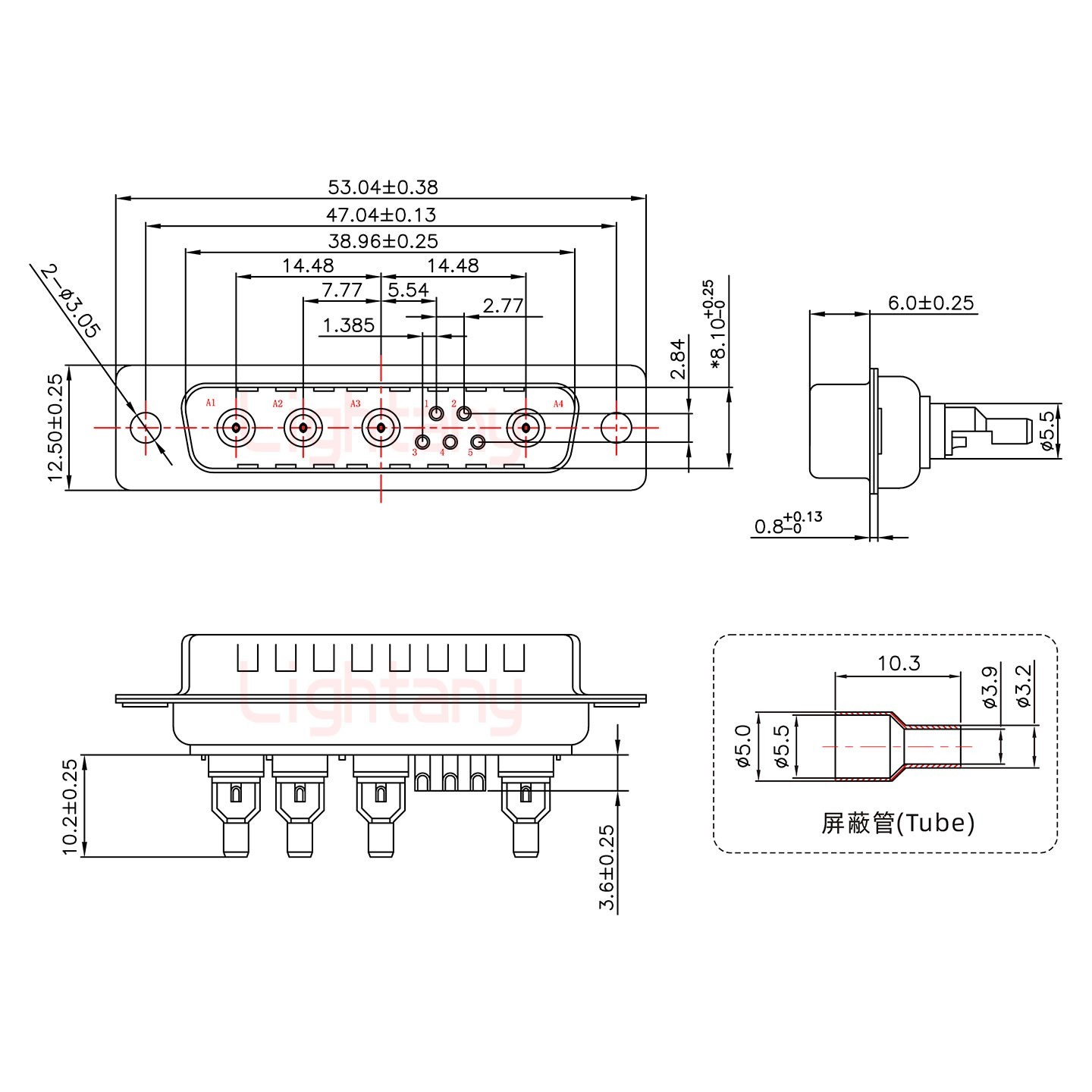 9W4公頭焊線+防水接頭/線徑10~16mm/射頻同軸75歐姆