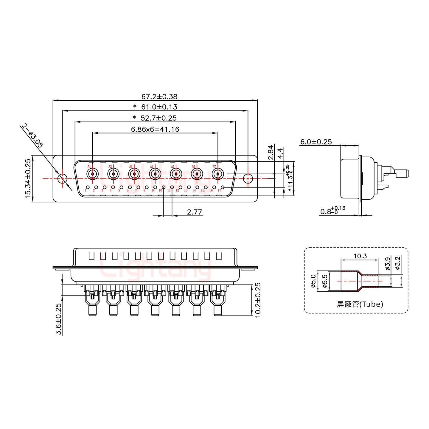 24W7公頭焊線+防水接頭/線徑5~11mm/射頻同軸75歐姆