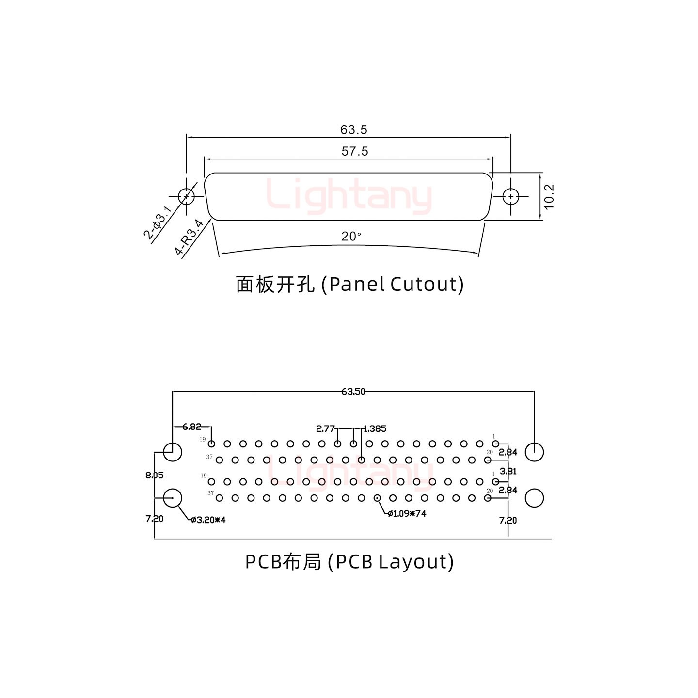 DR37 母對母 間距15.88車針雙胞胎 D-SUB連接器