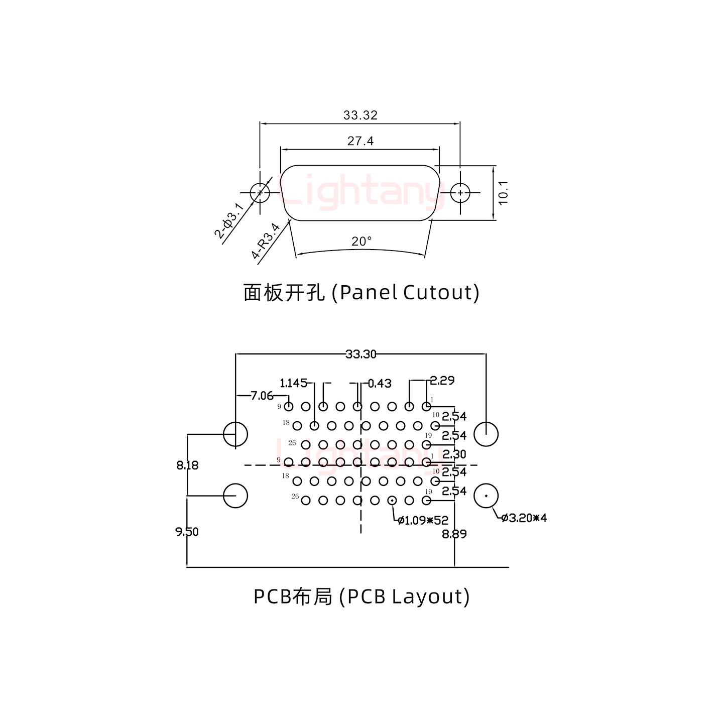 HDR26 母對(duì)母間距19.05車(chē)針雙胞胎 D-SUB連接器