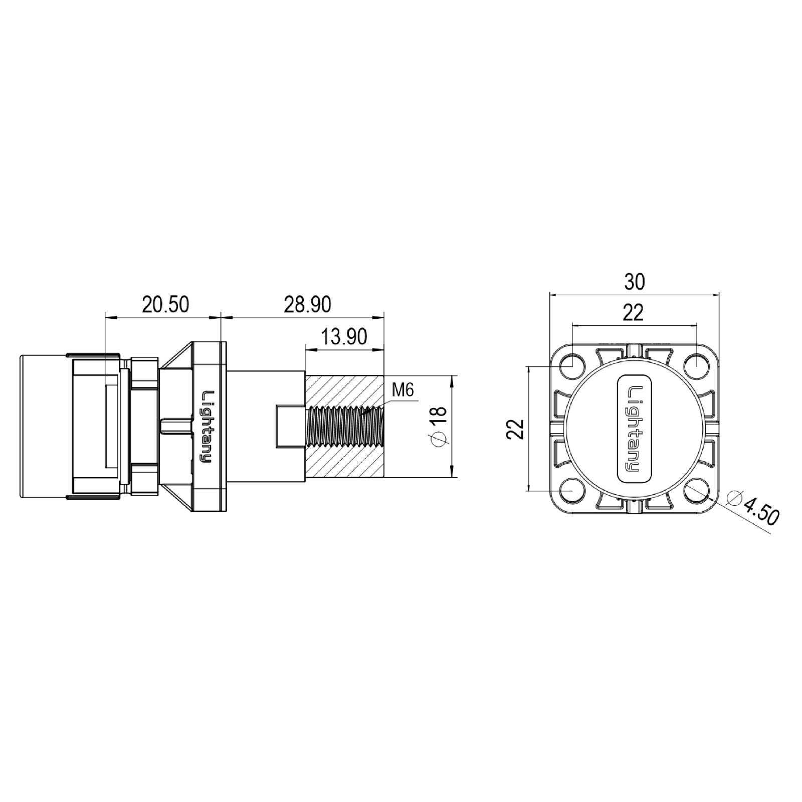 LTC12SI-M1BL內螺紋插座 250/300/350A 黑色