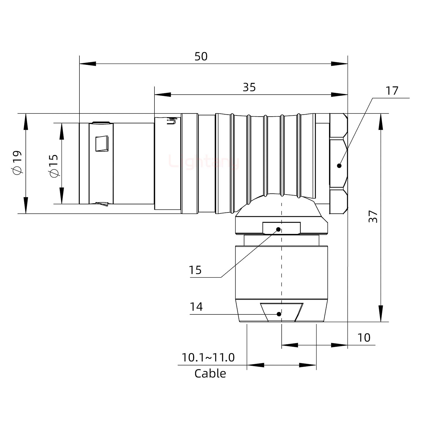 FHG.3B.004.CLAD11彎式插頭