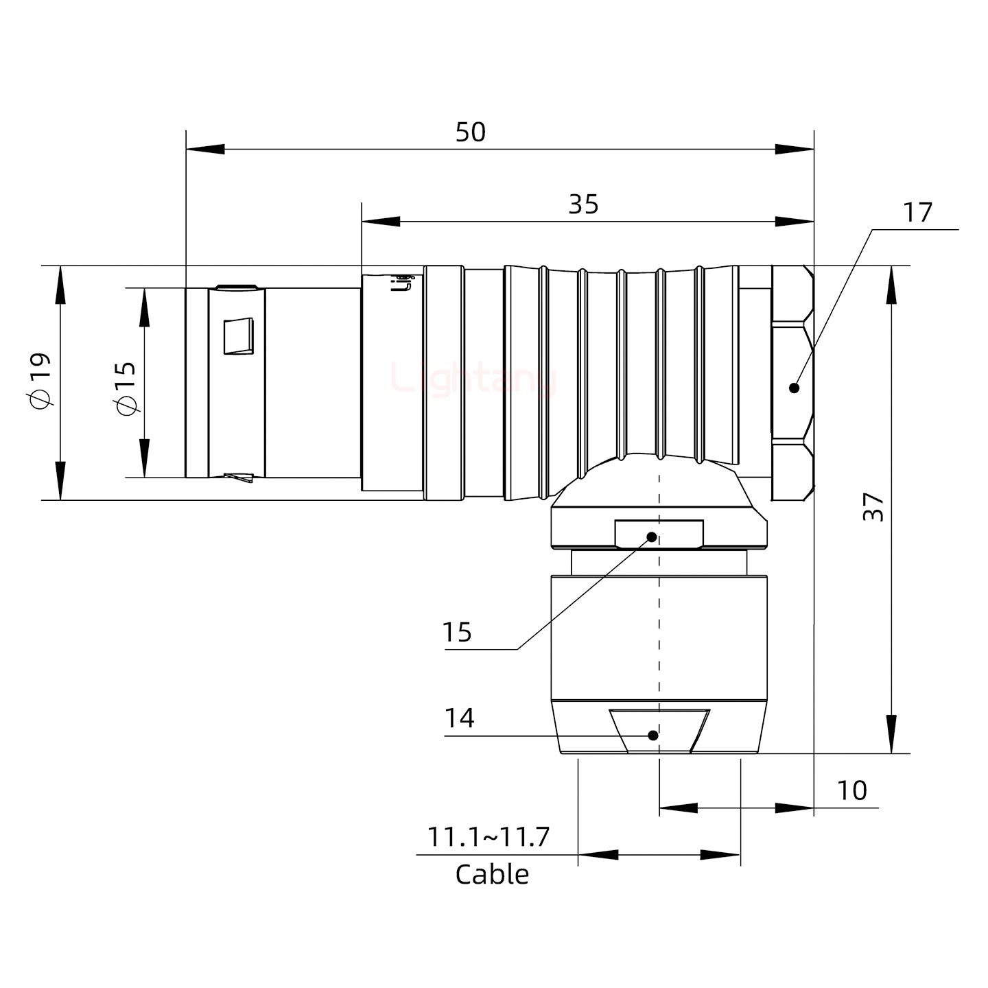 FHG.3B.005.CLAD12彎式插頭