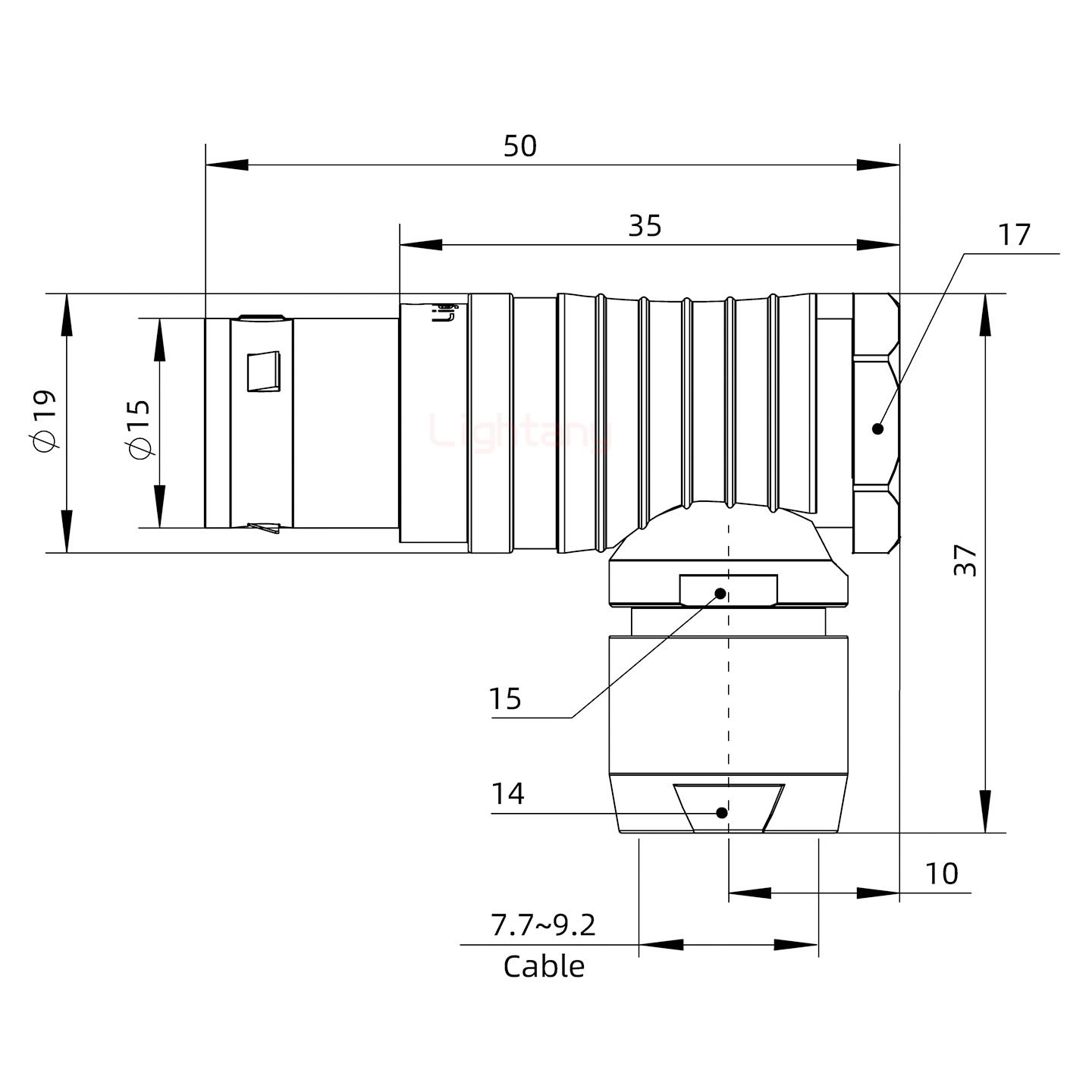 FHG.3B.007.CLAD92彎式插頭