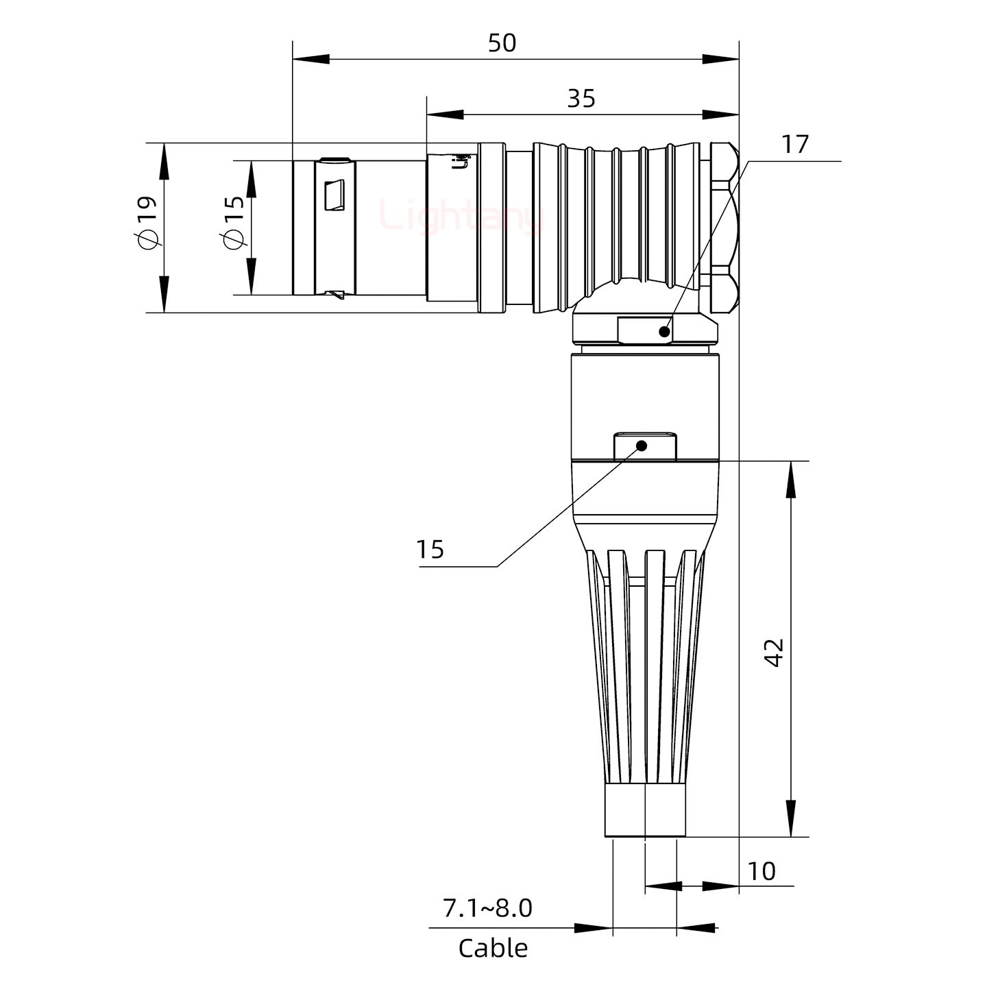 FHG.3B.006.CLAD82Z帶護套彎式插頭