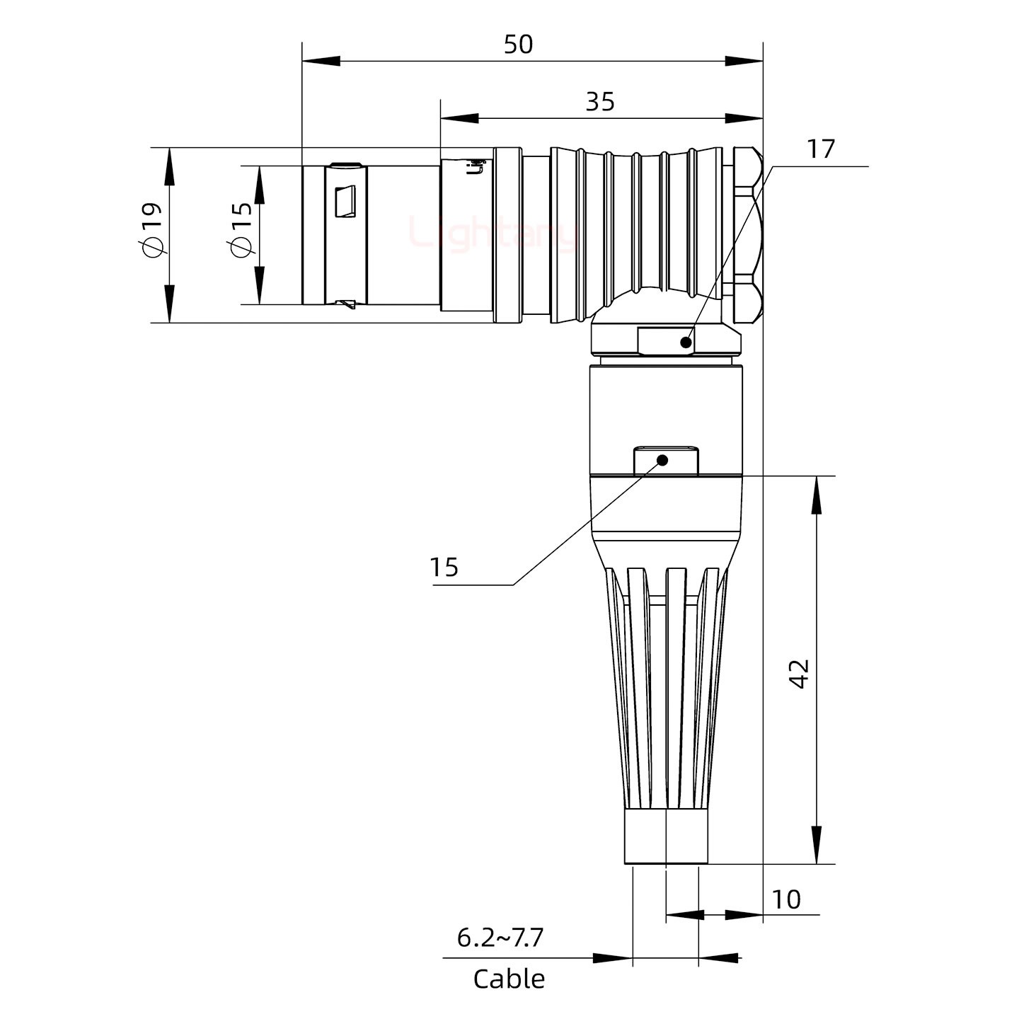 FHG.3B.020.CLAD72Z帶護套彎式插頭