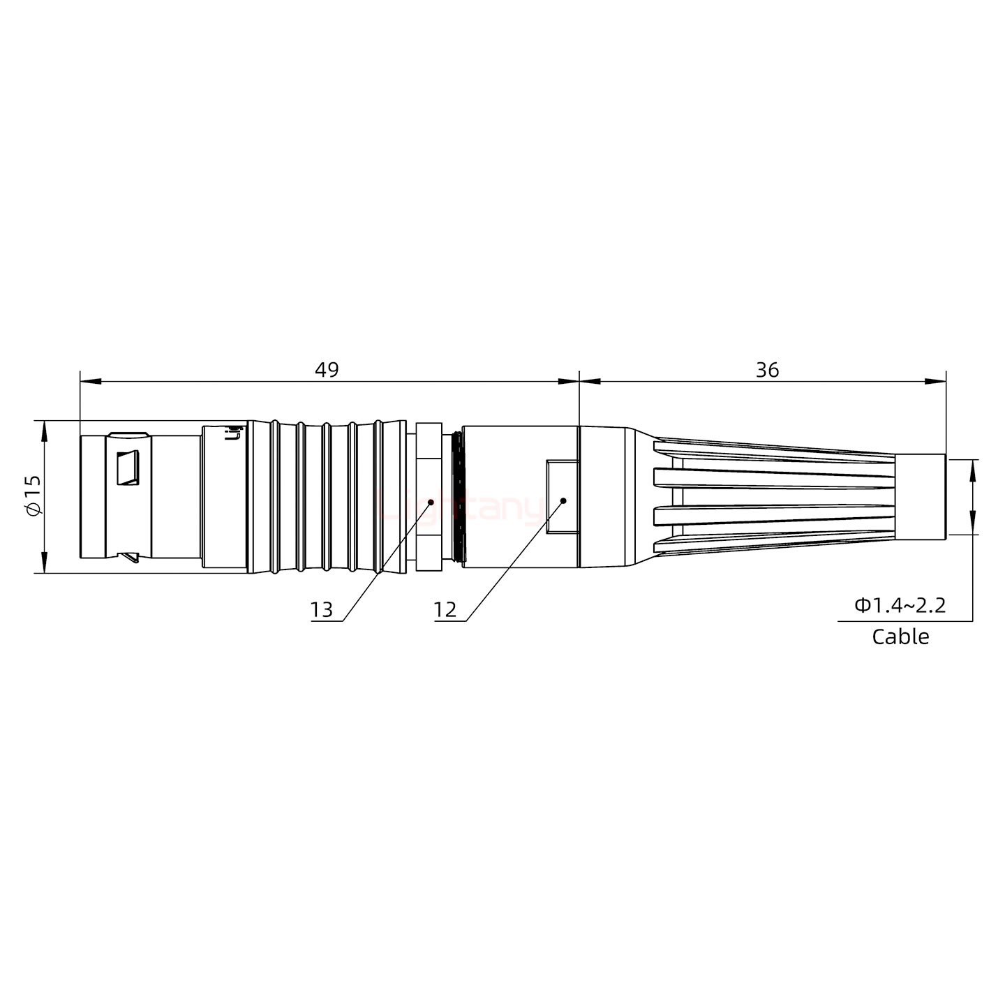 FGG.2B.002.CLAM21Z帶護(hù)套直式插頭