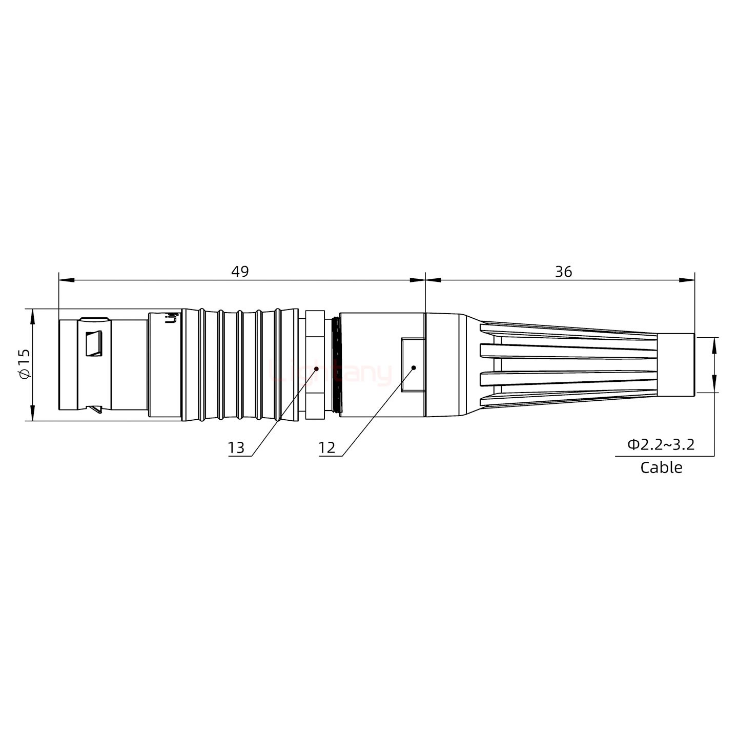 FGG.2B.002.CLAM31Z帶護(hù)套直式插頭