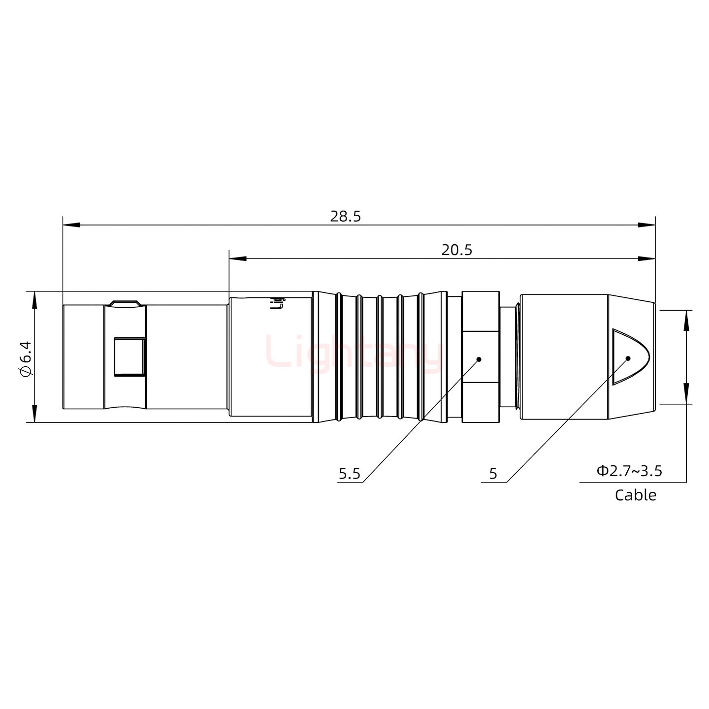 FGG.00.004.CLAD35推拉自鎖直式插頭