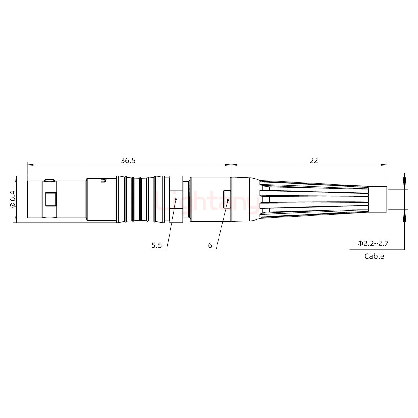 FGG.00.003.CLAD27Z帶護套直式插頭