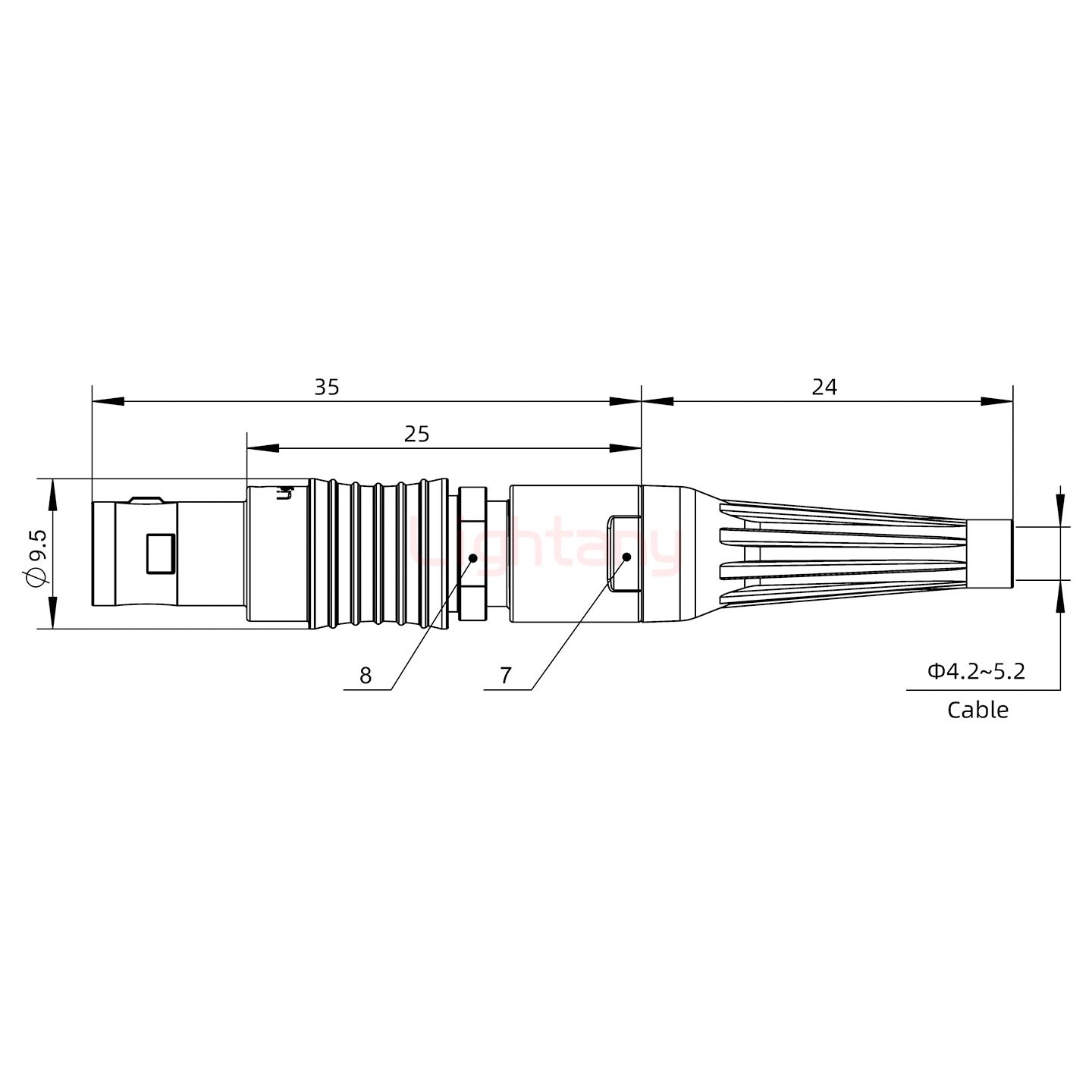 FGG.0B.002.CLAD52Z帶護套直式插頭