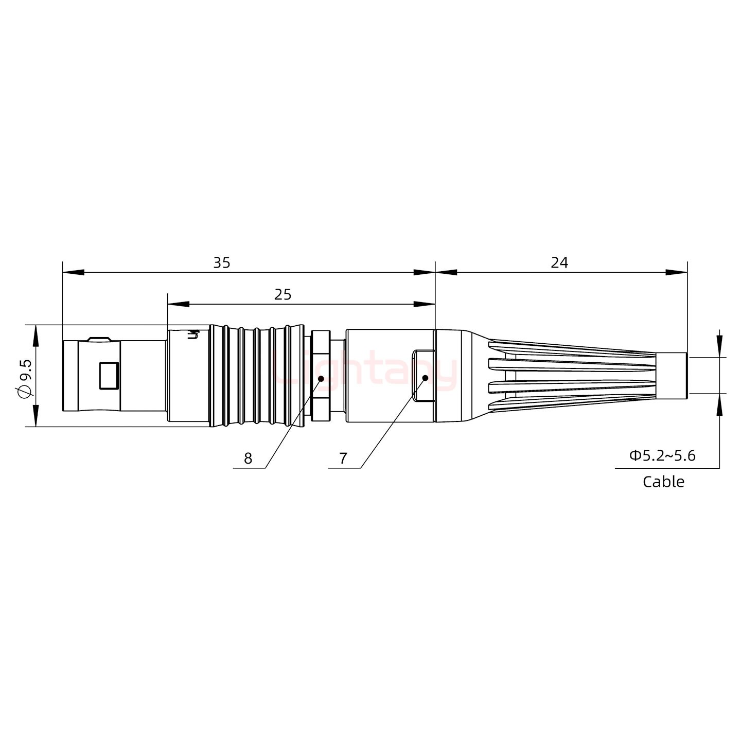 FGG.0B.006.CLAD56Z帶護套直式插頭