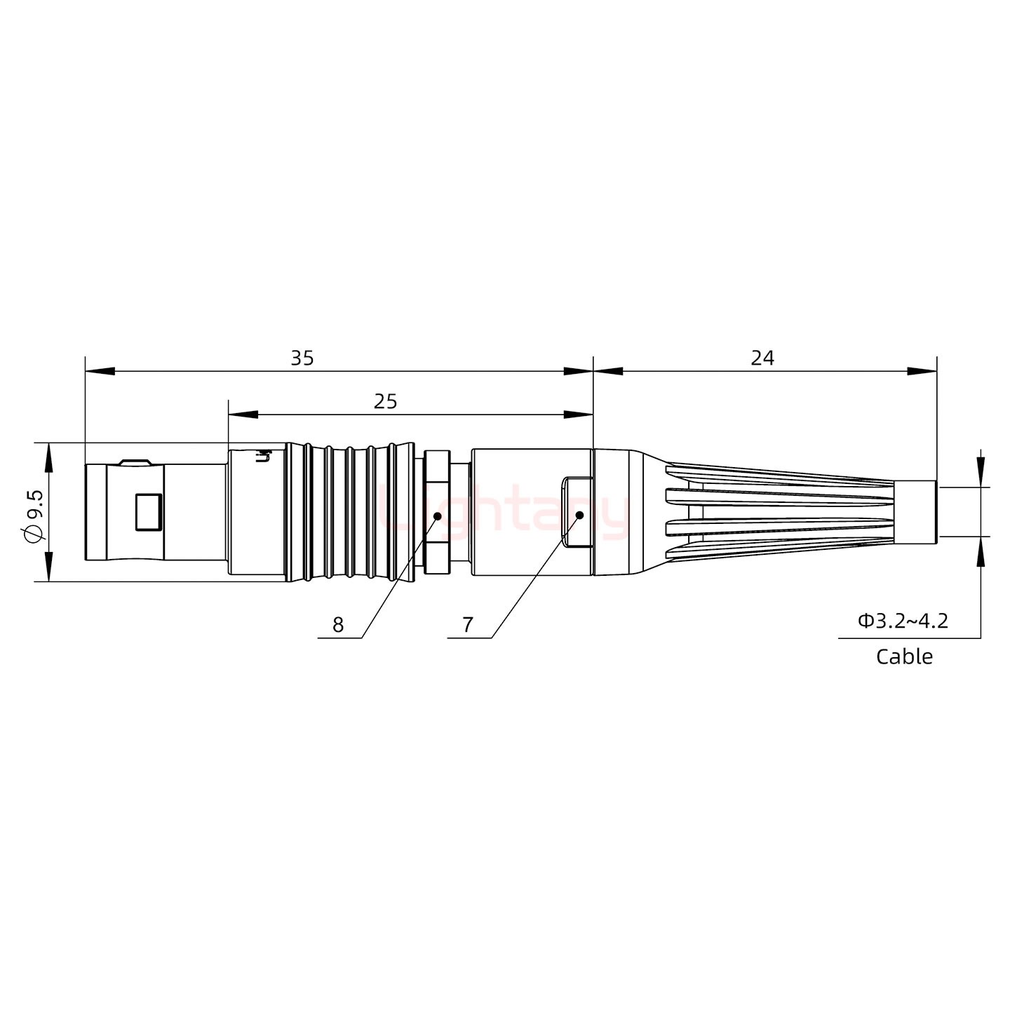 FGG.0B.009.CLAD42Z帶護(hù)套直式插頭