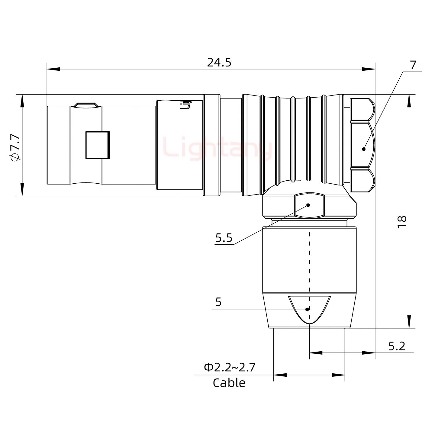 FHG.00.003.CLAD27推拉自鎖彎式插頭