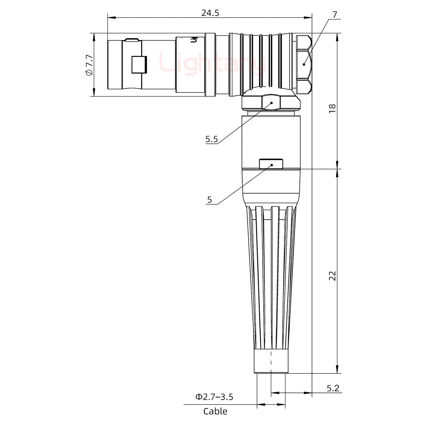 FHG.00.003.CLAD35Z帶護套彎式插頭