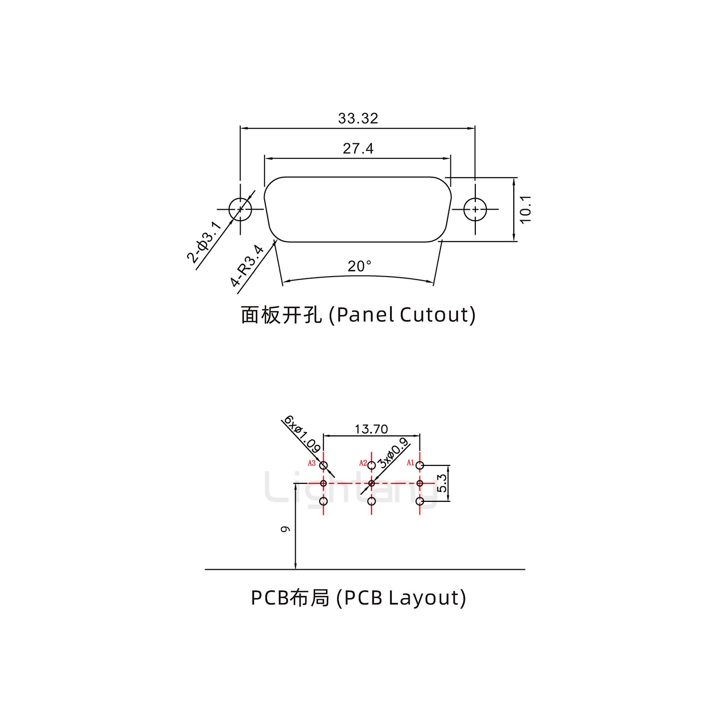 防水3V3母彎插板/鎖螺絲/射頻同軸50歐姆