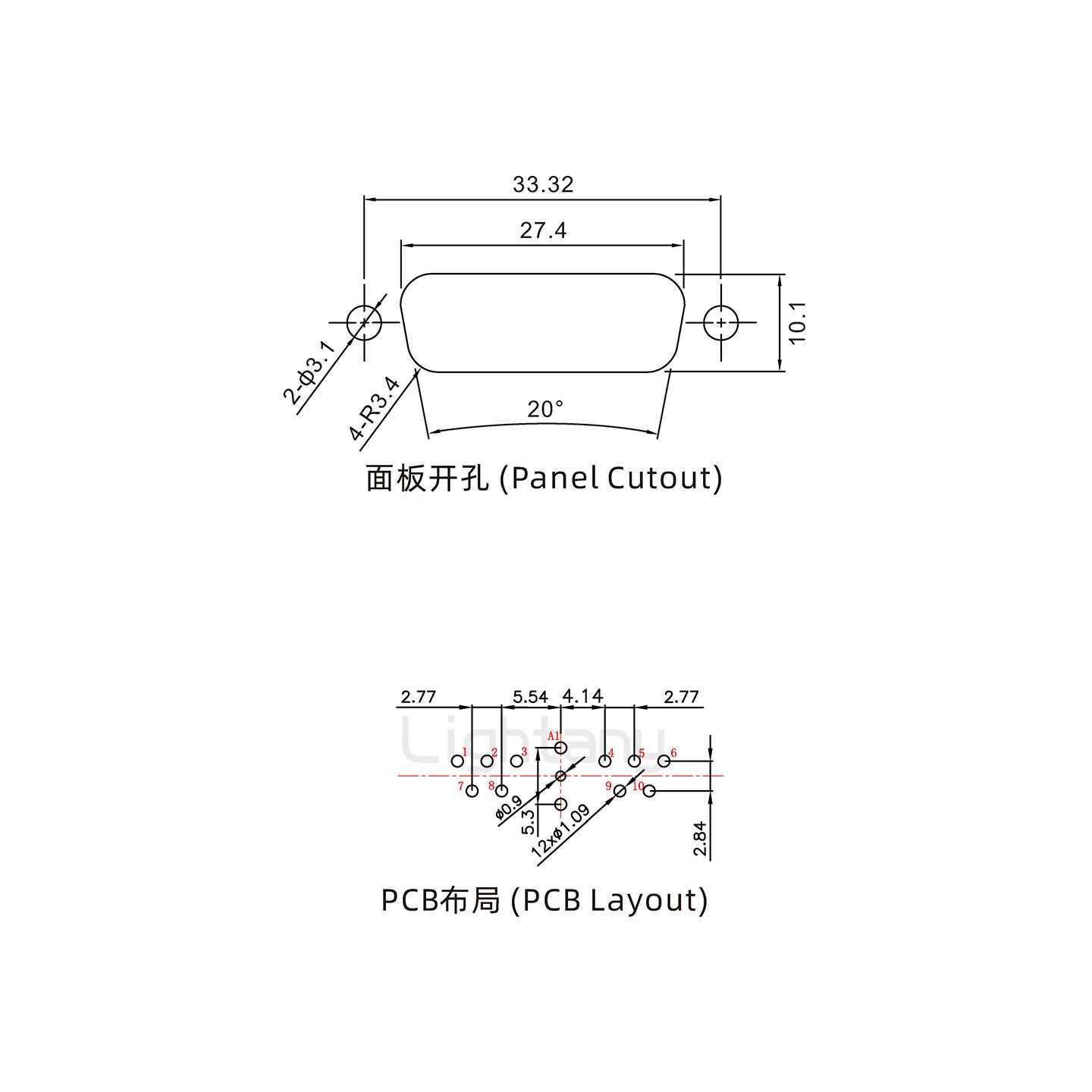 防水11W1公直插板/鎖螺絲/射頻同軸50歐姆