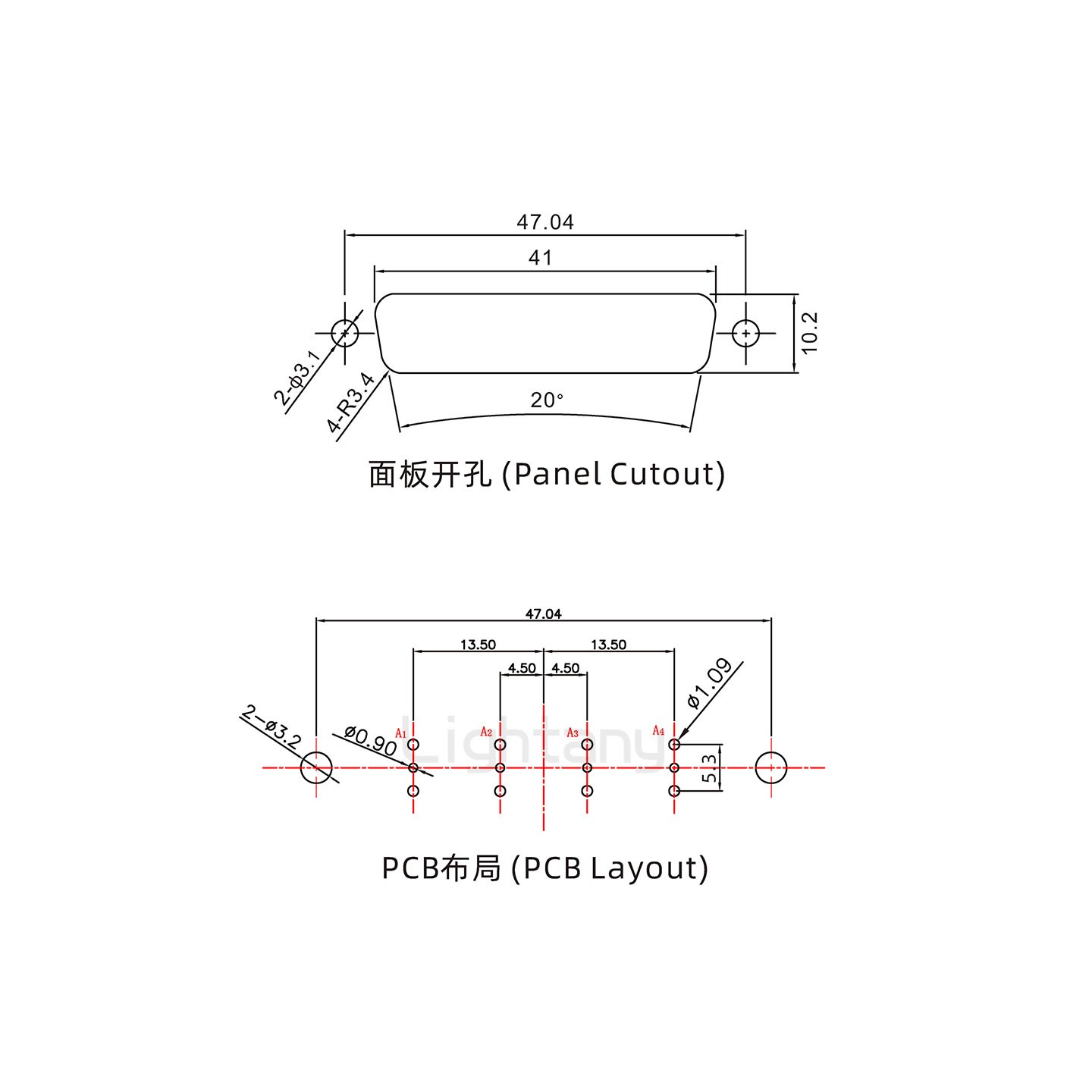 防水4V4公直插板/鉚魚叉/鎖螺絲/射頻同軸50歐姆