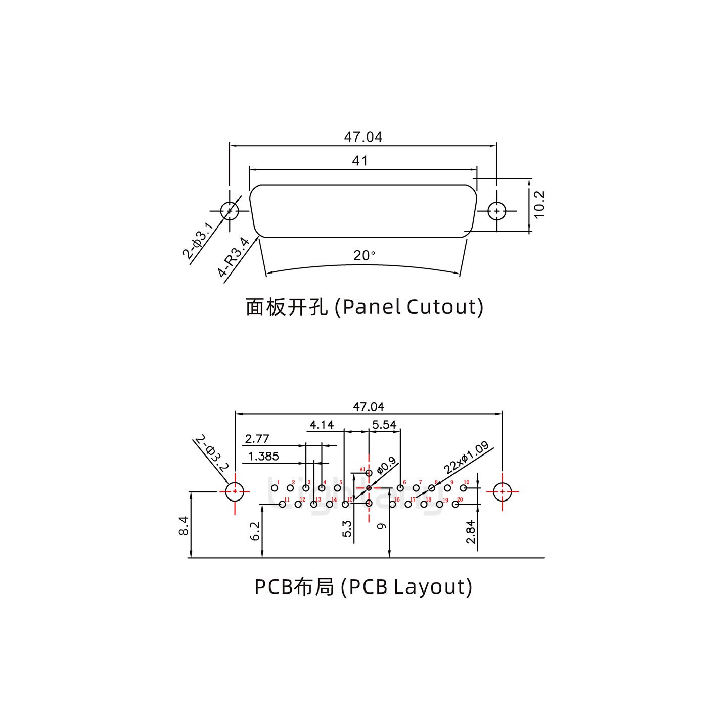 防水21W1公彎插板/鉚支架/鎖螺絲/射頻同軸50歐姆