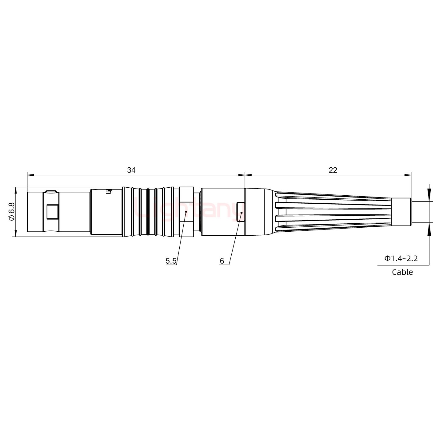 PHG.00.003.CLLD22Z推拉自鎖帶護套浮動插座