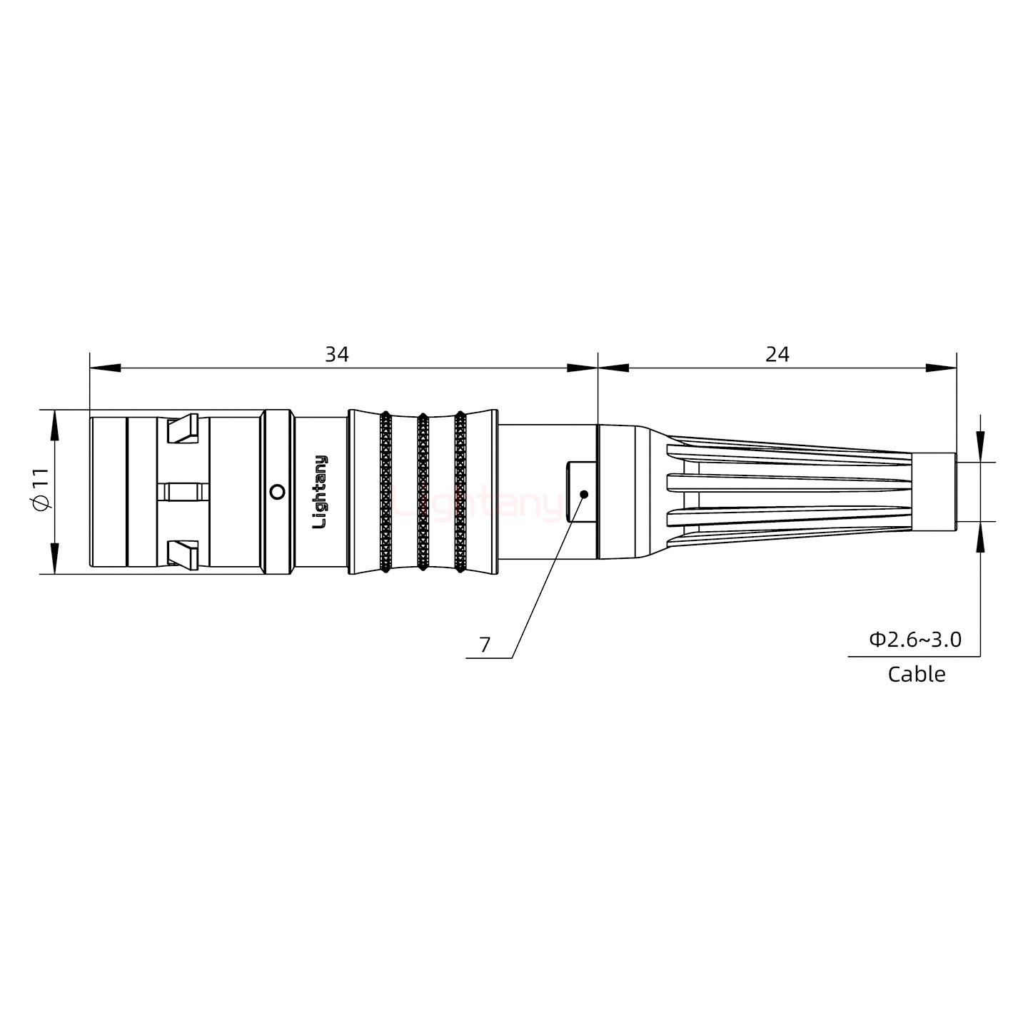 FGG.0K.005.CLAC30Z推拉自鎖帶護套直式插頭