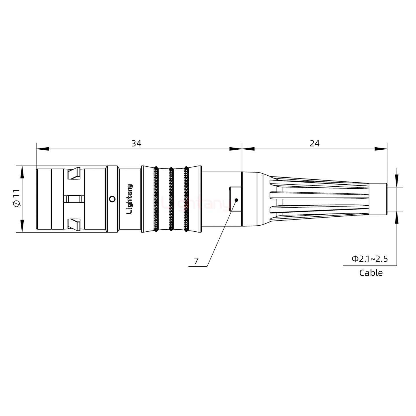 FGG.0K.009.CLAC25Z推拉自鎖帶護套直式插頭