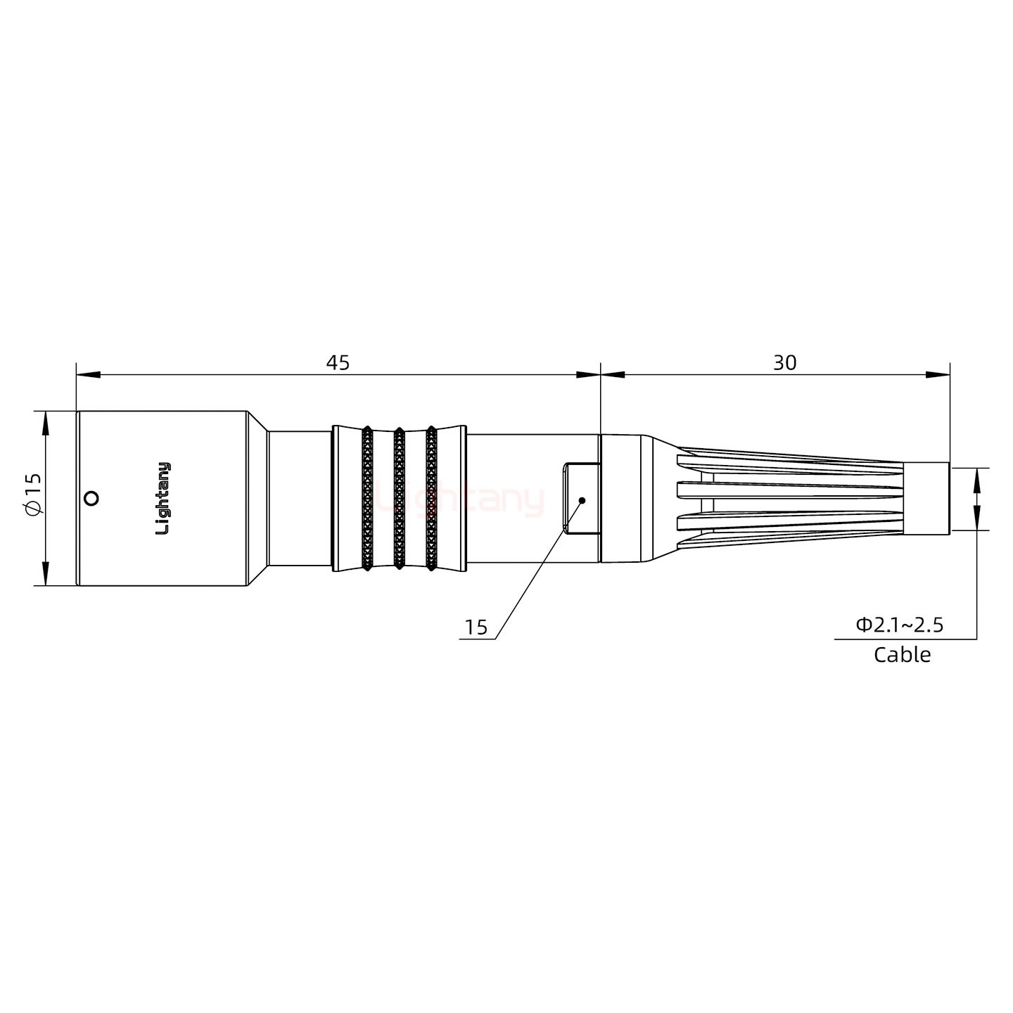 PHG.1K.005.CLAC25Z推拉自鎖帶護套浮動插座