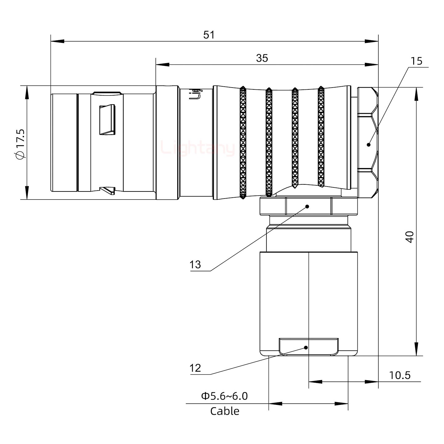 FHG.2K.002.CLAC60推拉自鎖彎式插頭