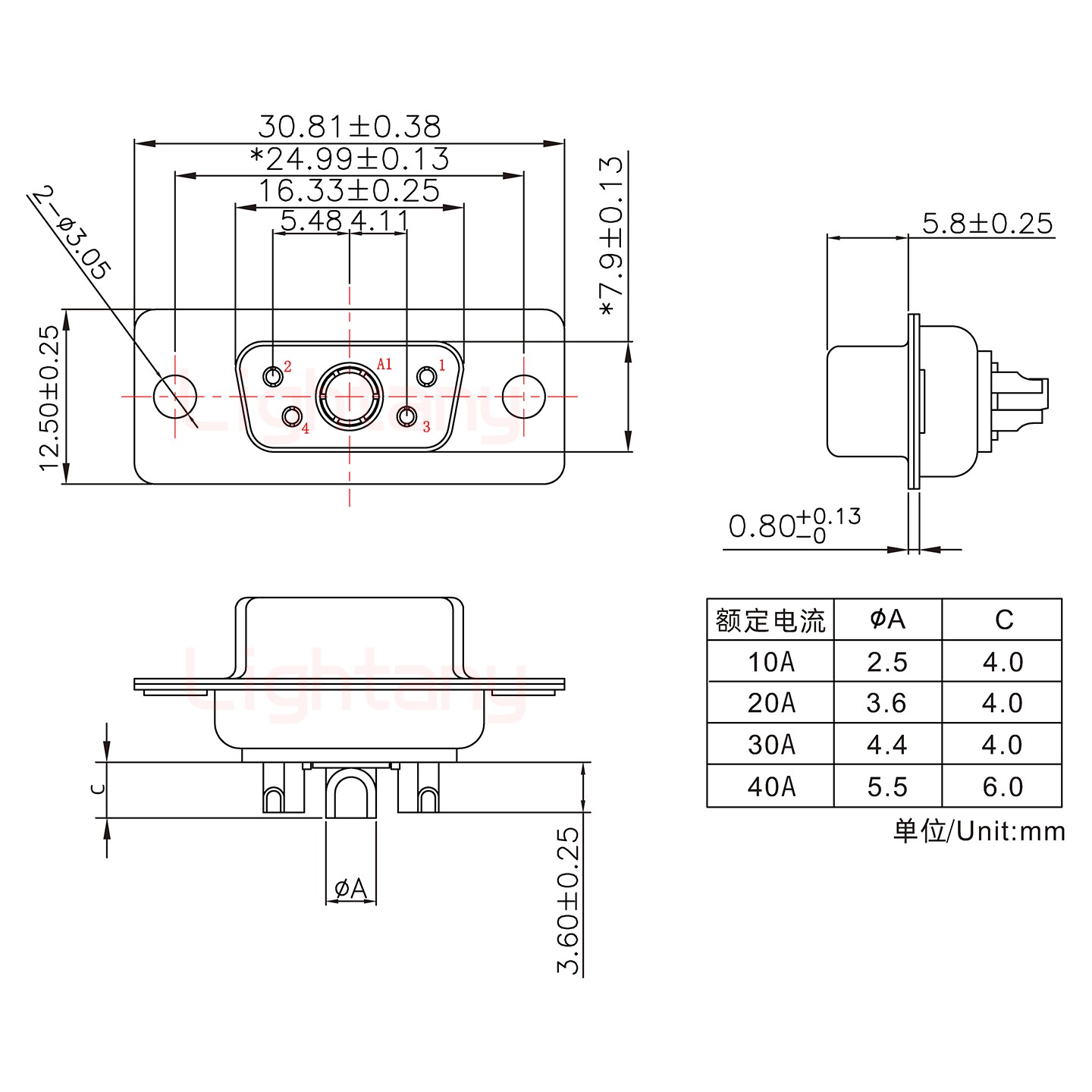 5W1母短體焊線10A+9P金屬外殼1707直出線4~12mm